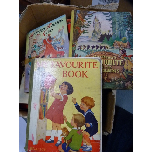 46 - Vintage suitcase containing books and two other boxes of books, mainly children's.