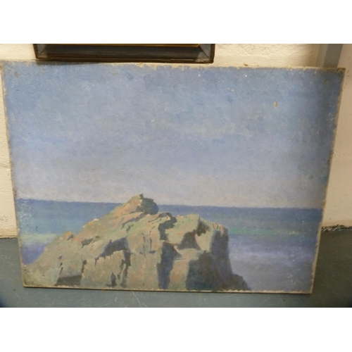 56 - Bergman LeonidThe WoodSigned and dated '78, oil on board and an unframed oil of a headland.  (2)... 