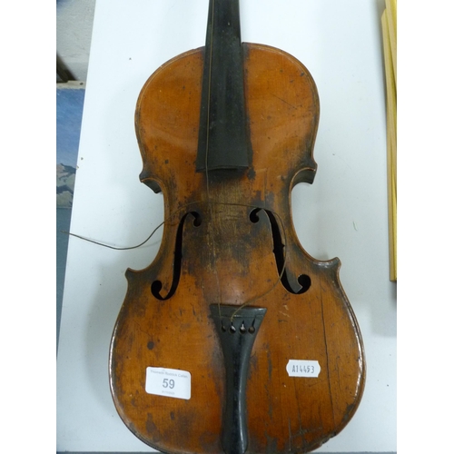 59 - Antique violin.