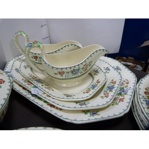 6 - Copeland Spode Strathmere 'Royal Jasmine' pattern dinner set to include tureens and ashets.