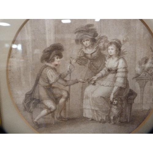 8 - 19th century framed engraving of Mary Queen of Scots receiving Lord Buckhurst & Beale, and a cir... 