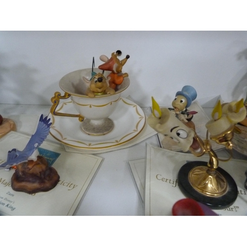 82 - Collection of Walt Disney collectables to include Beauty and the Beast, Sticky Situation Pluto, Lady... 