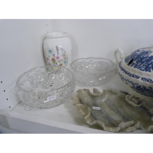 83 - Collection of decorative ceramics to include tureens, fruit bowls, Dartington glass vase, Royal Balc... 