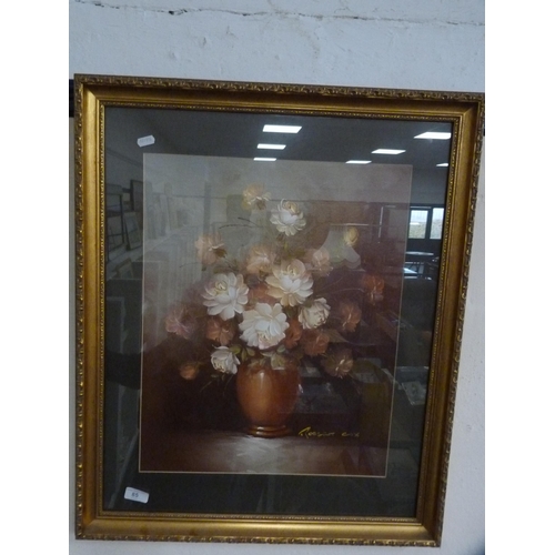 85 - Robert CoxVase of flowers and five framed prints.