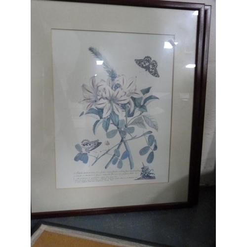 85 - Robert CoxVase of flowers and five framed prints.