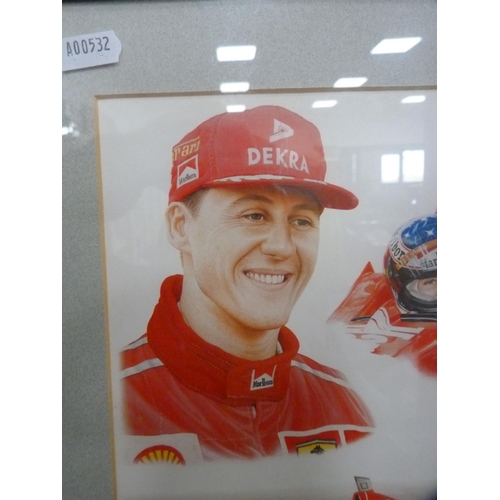 86 - Michael Schumacher 'The Master', framed Formula 1 print.