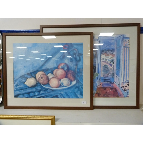 94 - After Raoul DufyFramed print and another print of apples.  (2)