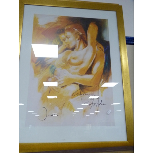 99 - Gilt framed print of a female figure and another two.  (3)