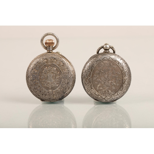 111 - Two silver cased pocket watches 0.935 Swiss