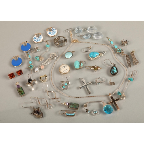 120 - Assortment of jewellery including silver, enamel, etc