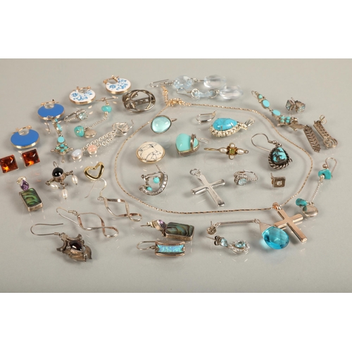 120 - Assortment of jewellery including silver, enamel, etc