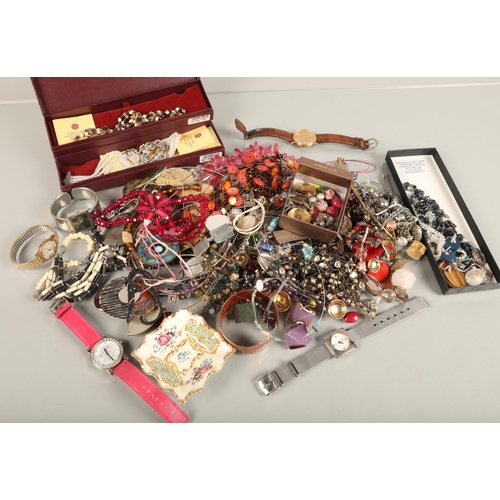 161 - Large quantity of costume jewellery, including watches, Past Time jewellery, etc.