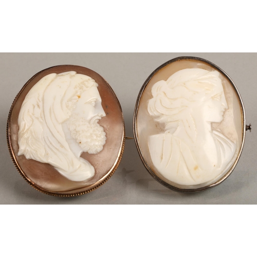 93 - Two large cameo brooches