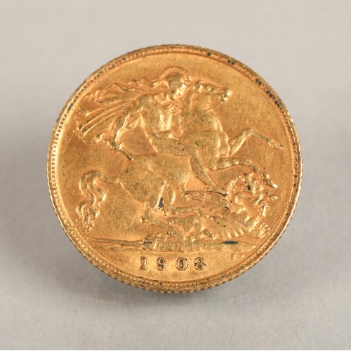 95 - 1908 half sovereign