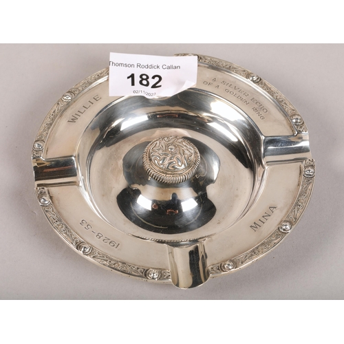 182 - Silver ash tray 119g