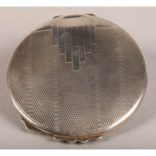 197 - Art deco style silver compact