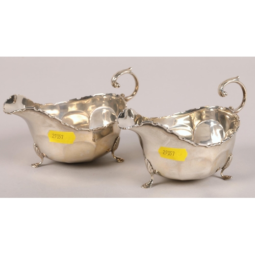 200 - Pair silver sauce boatsBirmingham1927weight 241 grams