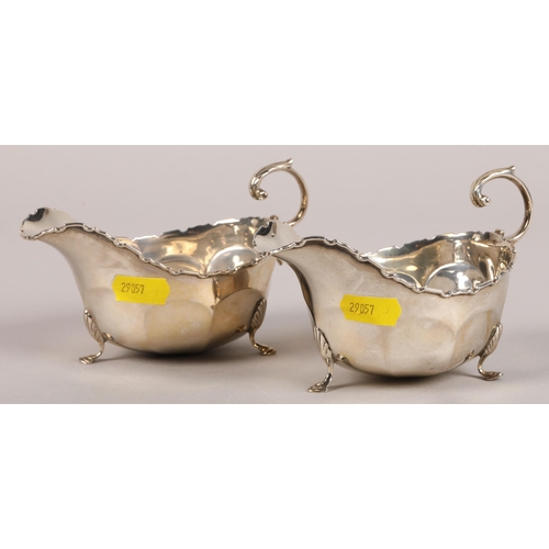 200 - Pair silver sauce boatsBirmingham1927weight 241 grams