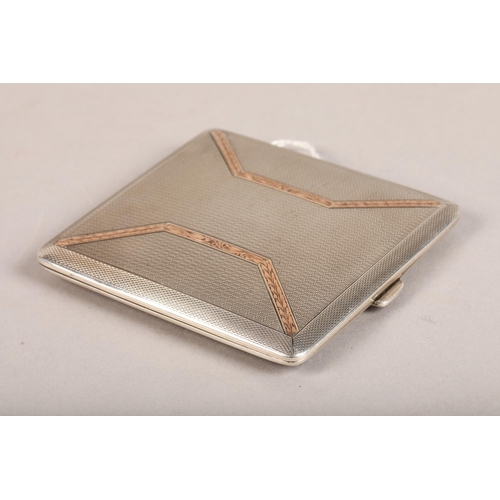 222 - Silver cigarette case with gilt interiorweight 140 grams