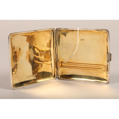 222 - Silver cigarette case with gilt interiorweight 140 grams