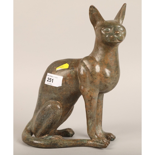 251 - Bronzed model of a Sphinx cat 26cm