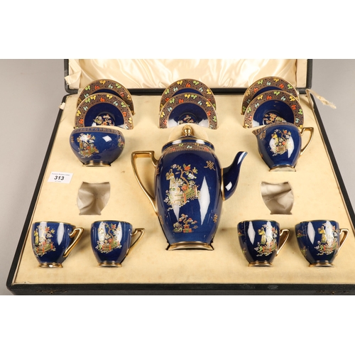 313 - Boxed incomplete Carlton ware coffee set, ( two cups missing)