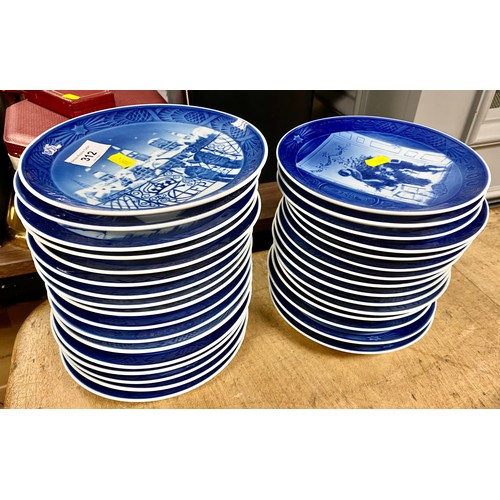 312 - Thirty-two Royal Copenhagen Christmas plates