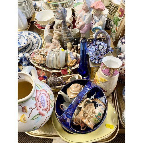 344 - Assortment of decorative figures, dishes, clocks, etc