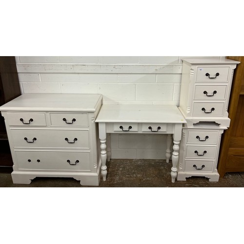 683 - Four piece white painted pine bedroom set