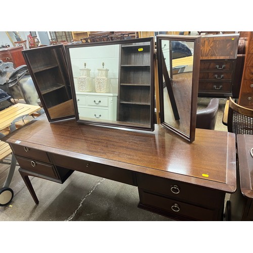 687 - Stag dressing table and matching chest of drawers