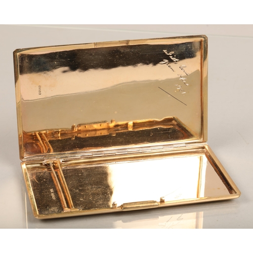 136 - 9ct gold cigarette caseweight 209 grams