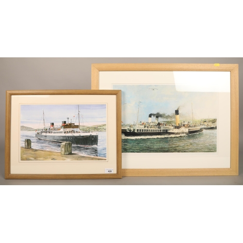 420 - Ian G Orchardson, Steam boats limited edition 368/500, 48 x 34 cm ( 70.5 x 53 cm incl frame) , Jos W... 