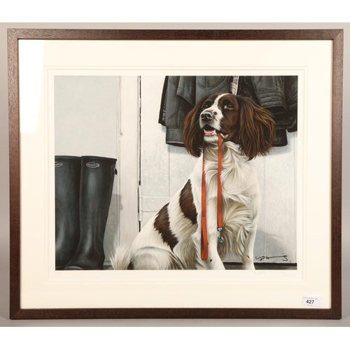 427 - Nigel Hemming, giclee print of a spaniel, ltd edition 12/95, signed