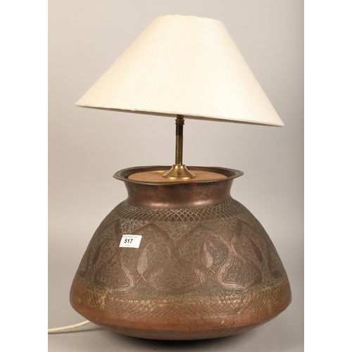 517 - Copper middle eastern style table lamp