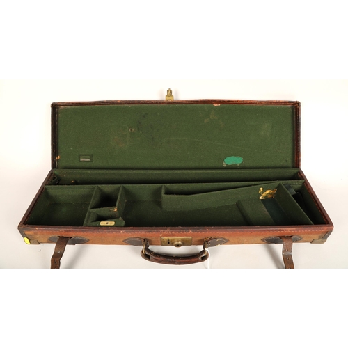 521 - Vintage canvas covered gun case, with initials T.D on the side