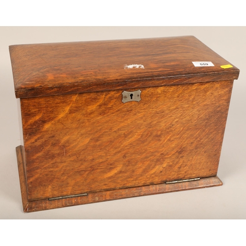 559 - Oak stationary box circa 1900, 42 x 23 x 48 cm