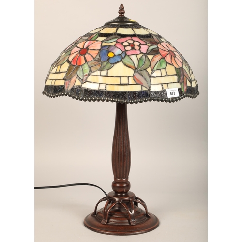 573 - Tiffany style lamp, 63 cm high