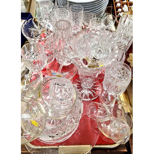 291 - Assortment of crystal and glass including Luminarc, Kosta Boda grape design cheese platter and match... 