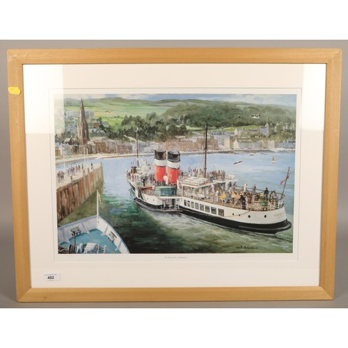 492 - Ian G Orchardson, P.S. Waverley at Rothesay, signed lt. ed. print 71/500