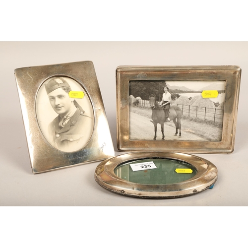 235 - Three silver photo frames