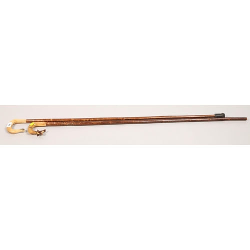 528 - Two walking sticks with horn handles (2)