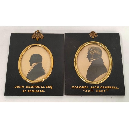 264 - John Campbell Esq of Ormidale & Colonel Jack Campbell, 47th Regt. A near pair of 19th cent. oval... 