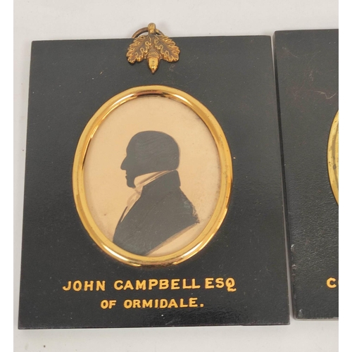 264 - John Campbell Esq of Ormidale & Colonel Jack Campbell, 47th Regt. A near pair of 19th cent. oval... 