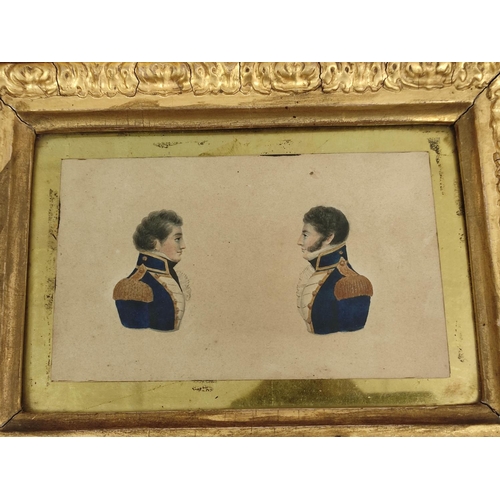 266 - Early 19th cent. miniaturist.Double head & shoulders portrait of Admiral MacDougal of Dunollie &... 