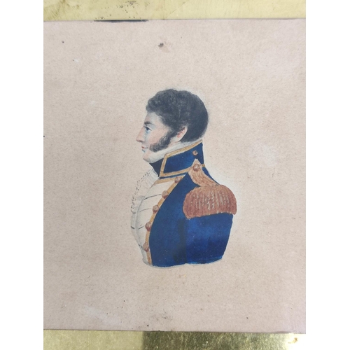 266 - Early 19th cent. miniaturist.Double head & shoulders portrait of Admiral MacDougal of Dunollie &... 