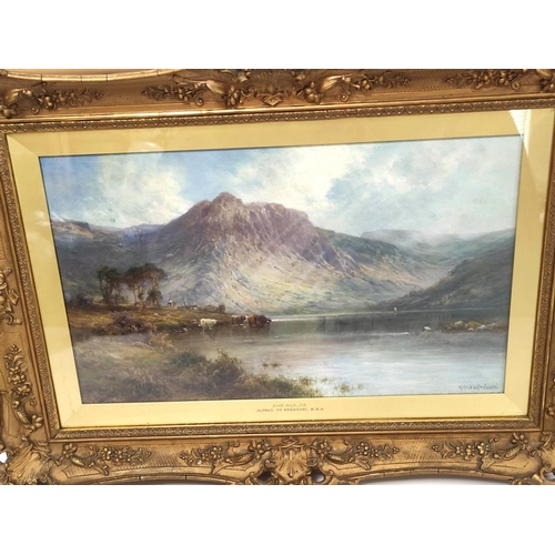 270 - Alfred de Breanski Snr.Loch Oich, N.B.Oil on canvas.Signed. Inscribed to reverse.28 cms x 49 cms.... 