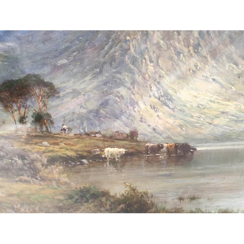 270 - Alfred de Breanski Snr.Loch Oich, N.B.Oil on canvas.Signed. Inscribed to reverse.28 cms x 49 cms.... 