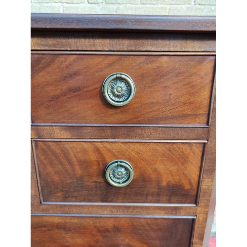 410 - Mahogany secretaire chest of drawers, with fall front secretaire drawer enclosing pigeon holes and f... 