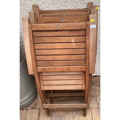 543 - Four wooden folding garden chairs (4)