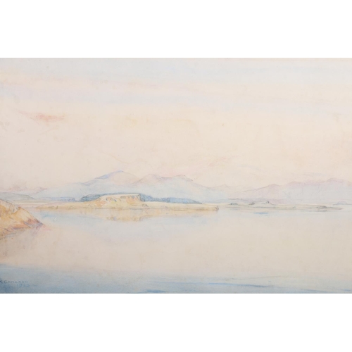 265 - KATHERINE (KATE) CAMERON RSW ARE (1874-1965) *ARR* Landscape possibly Argyll across Dunstaffage bay ... 